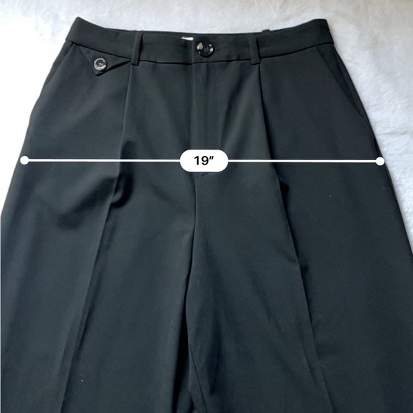 Mango MNG Black High Waisted Pleated Straight Leg Dress Pants Sz 8 - Picture 9 of 17